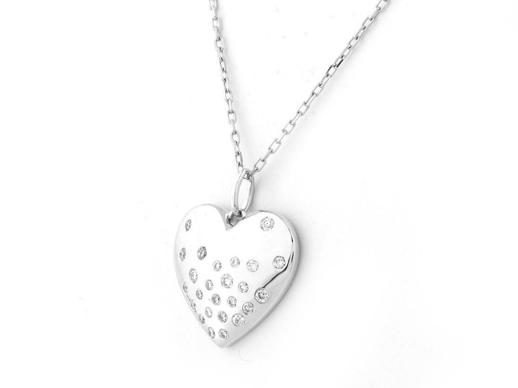 Halsband - 14 kt Vittguld -  0.20ct. tw. Diamant (Natural)  #1.0