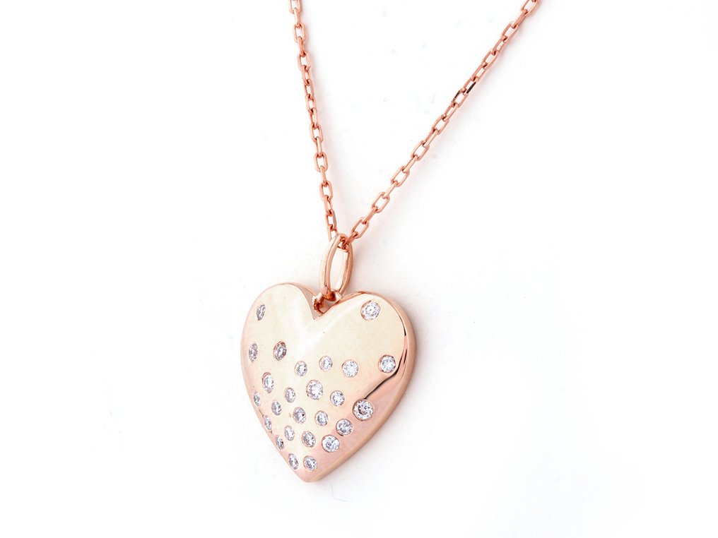 Κολιέ - 14 καράτια Ροζ χρυσό - 0.20ct. tw. Διαμάντι (Φυσικό) #1.0