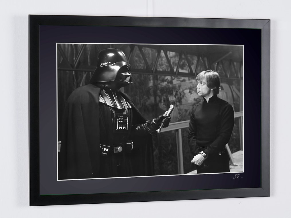 STAR WARS -RETURN OF THE JEDI -  Vader & Luke - Fine Art Photography - Luxury Wooden Framed 70X50 cm - Limited Edition Nr 02 of 30 - Serial ID 60058 - Original Certificate (COA), Hologram - 100% New. Shipping Reduction from 3 items #4.3