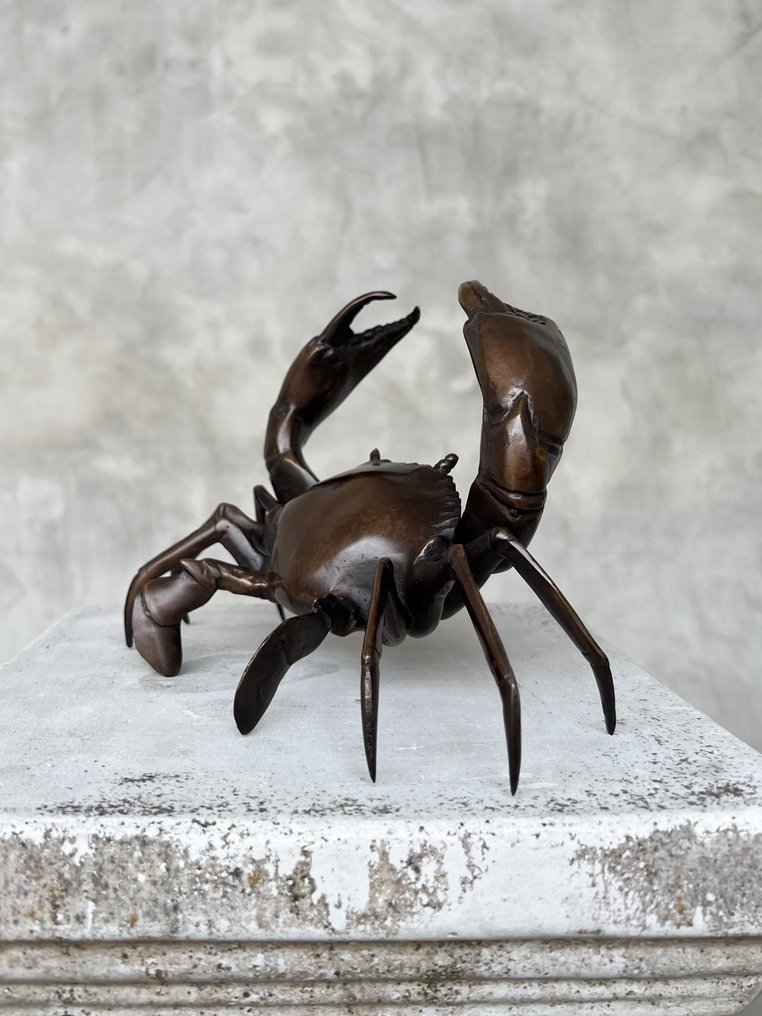 Escultura, NO RESERVE PRICE - Sooka Interior - Bronze Crab Sculpture - 14 cm - Bronze #2.1