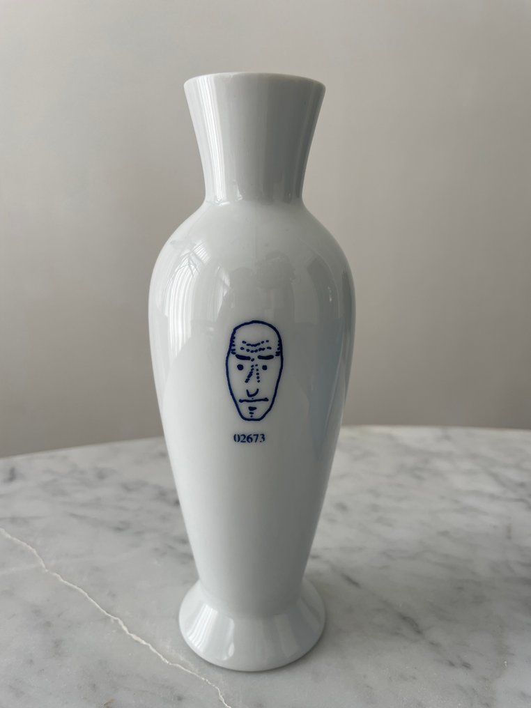 Alessi - Andrea Branzi - Vase -  'Genetic Tales' - Nr. 13204 - inklusive Rolle  - Porzellan #3.1