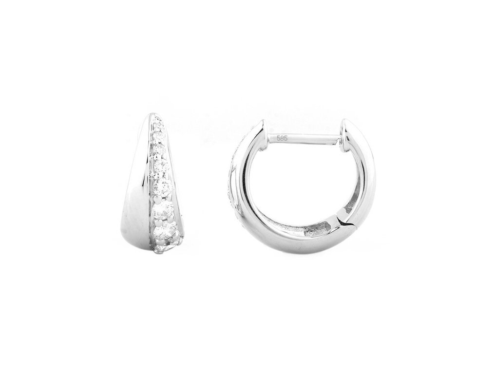 Σκουλαρίκια - 14 καράτια Λευκός χρυσός -  0.36ct. tw. Διαμάντι (Φυσικό)  #4.3