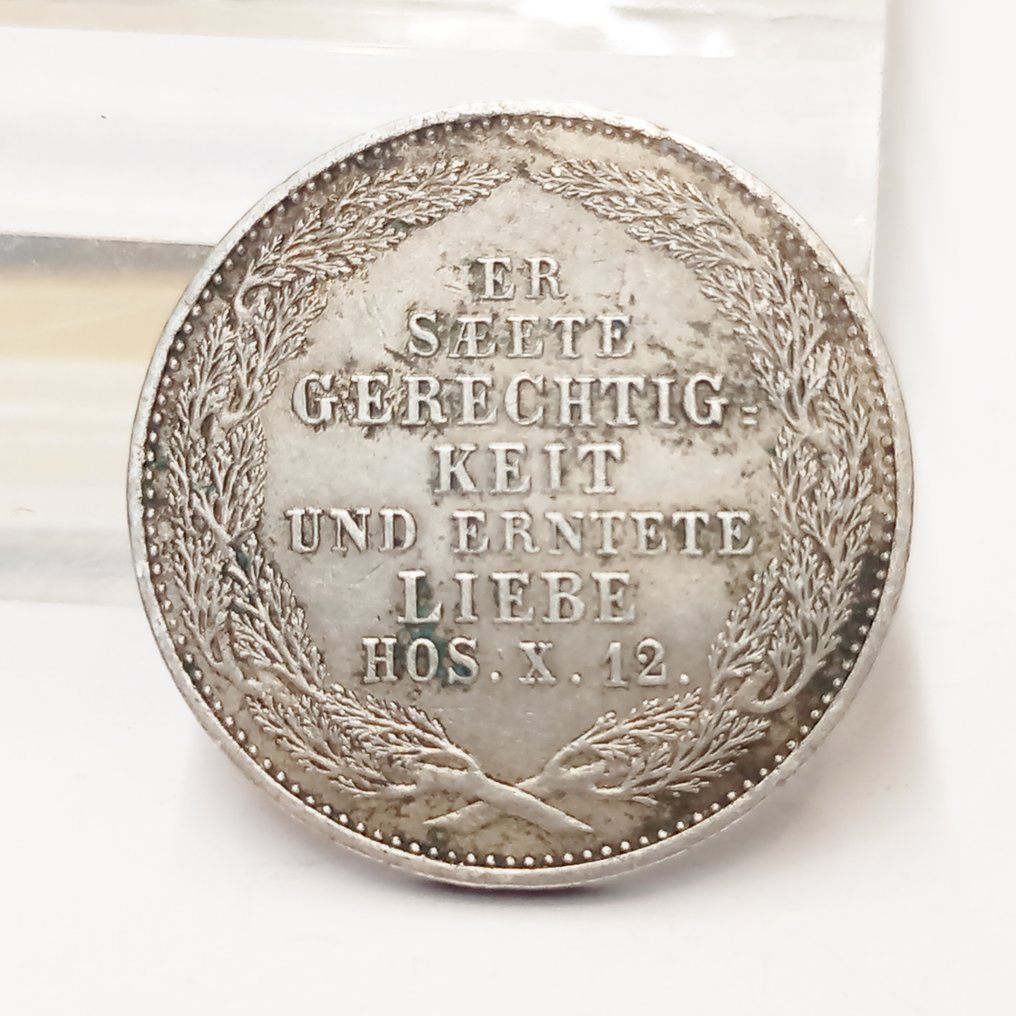 Germany, Saxony. Friedrich August II. 1/6 Thaler, Auf seinen Tod/ Datum