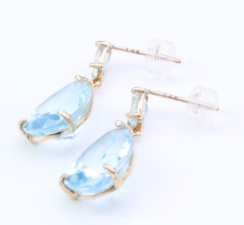 χωρίς τιμή ασφαλείας - Σκουλαρίκια - 14 καράτια Κίτρινο χρυσό Τοπάζιο - Τοπάζιο #1.0