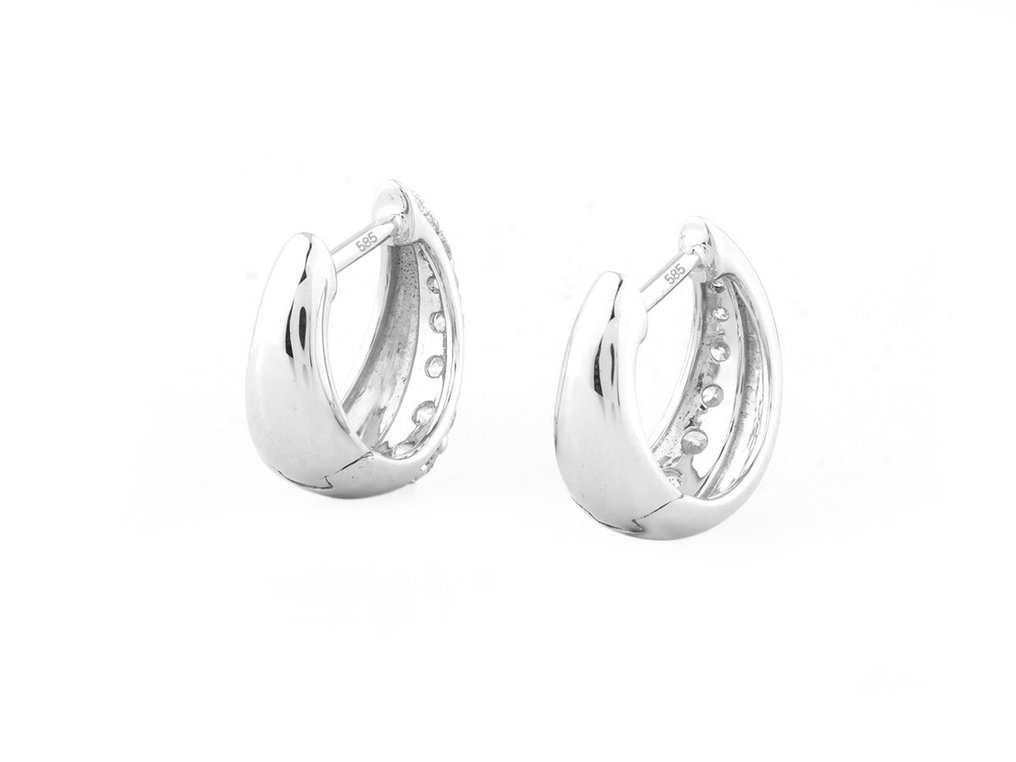 Σκουλαρίκια - 14 καράτια Λευκός χρυσός -  0.36ct. tw. Διαμάντι (Φυσικό)  #3.2