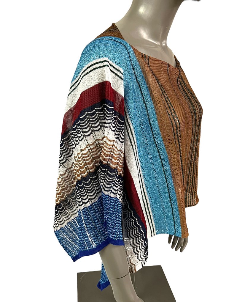 Missoni Damen Sommer Poncho/Pullover, Einheitsgröße (One Size) | 70x90 cm | Mehrfarbig, ZickZack - Pulóver #2.1