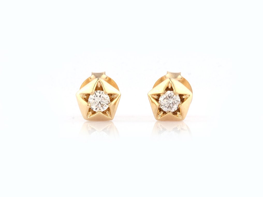 Boucles d'oreilles - 14 carats Or jaune - 0.23ct. tw. Diamant (Naturelle) #3.2