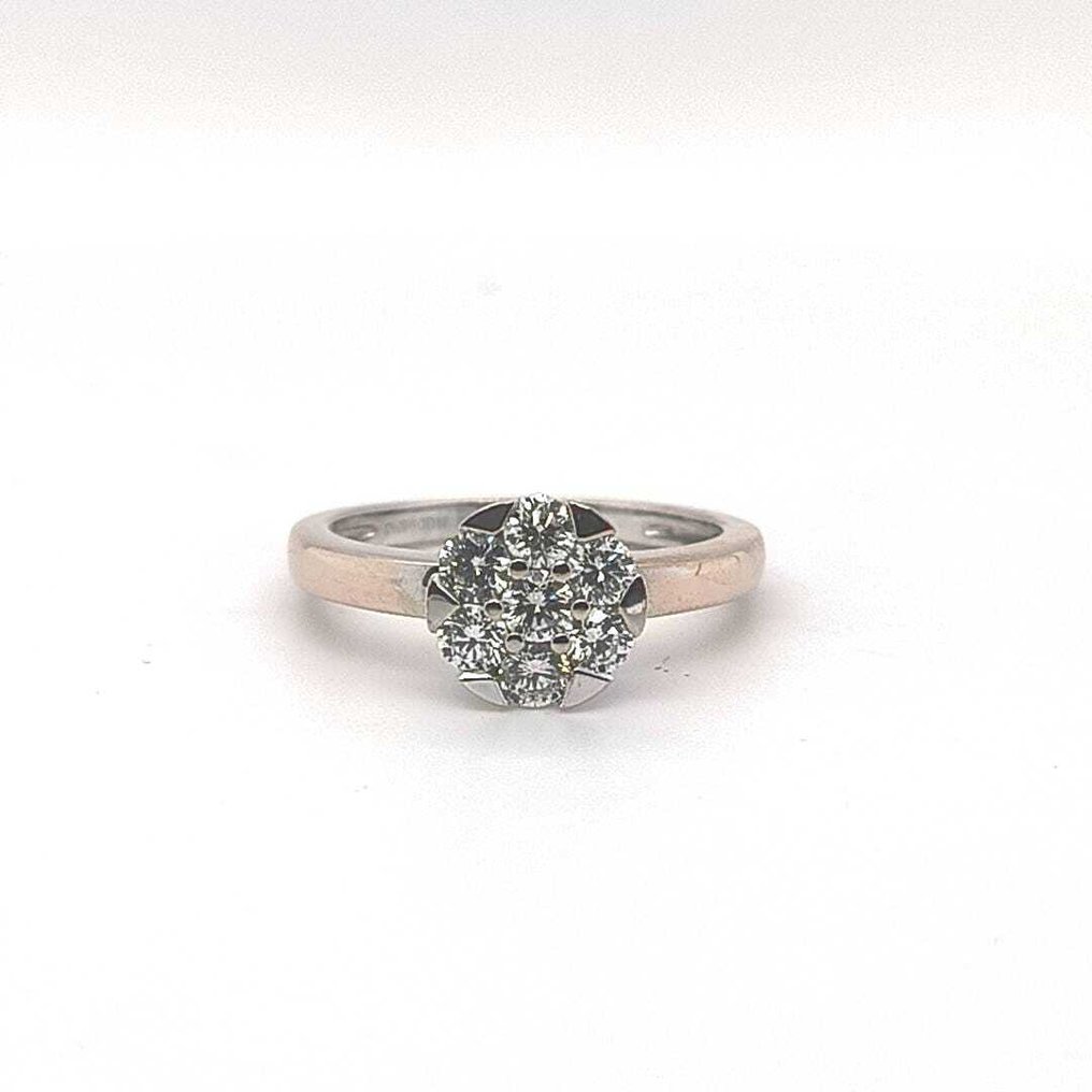 Bague - 18 carats Or jaune, Or blanc - 0.65ct. tw. Diamant (Naturelle) - Engagement Unique Work #3.2