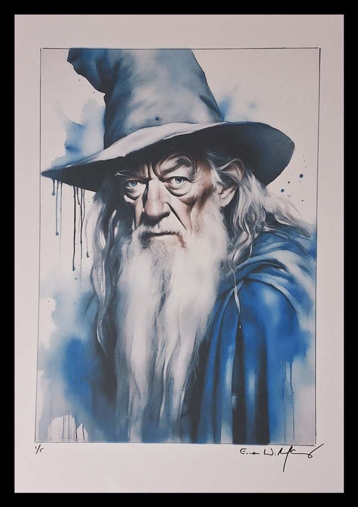Gandalf (The Lord of the Rings) - watercolor edition by Emma Wildfang - Large size #1.0