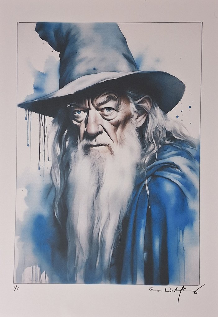 Gandalf (The Lord of the Rings) - watercolor edition by Emma Wildfang - Large size #1.0