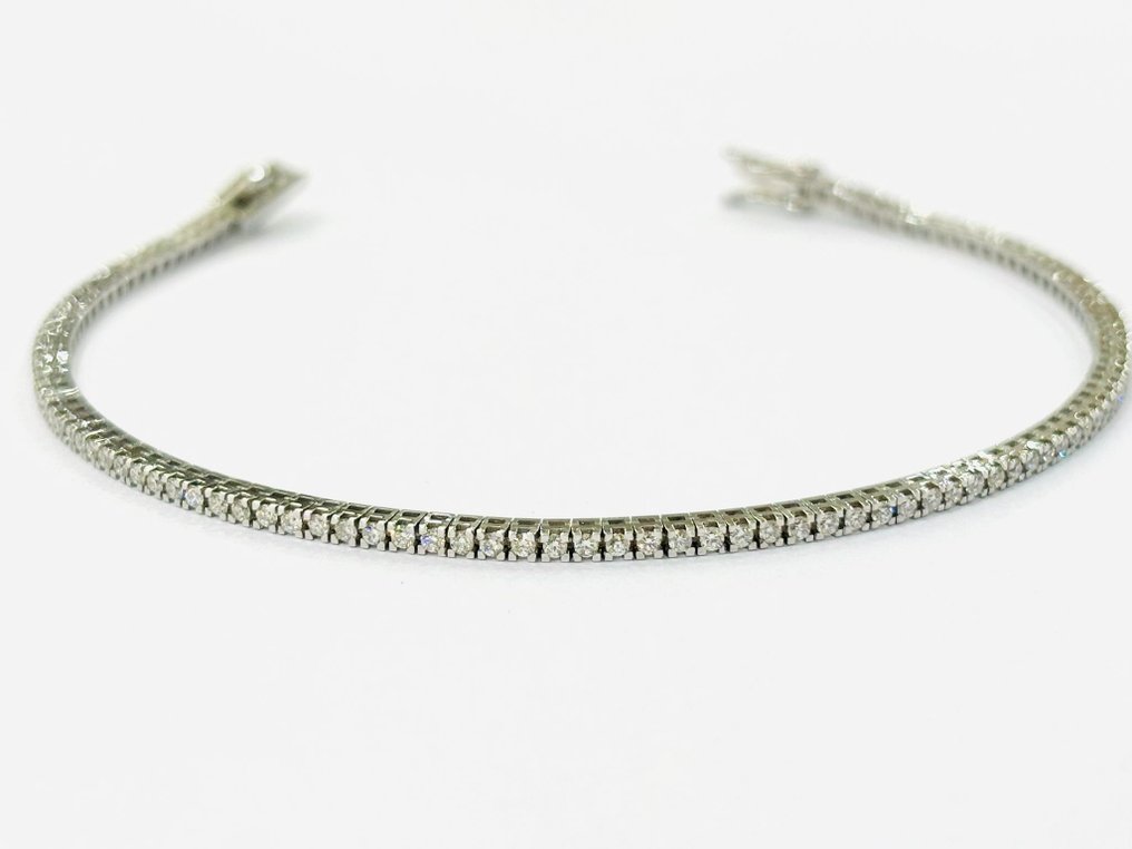 Βραχιόλι - 18 καράτια Λευκός χρυσός -  2.00ct. tw. Διαμάντι (Φυσικό)  - Κατασκευασμένο στην Ιταλία #2.1