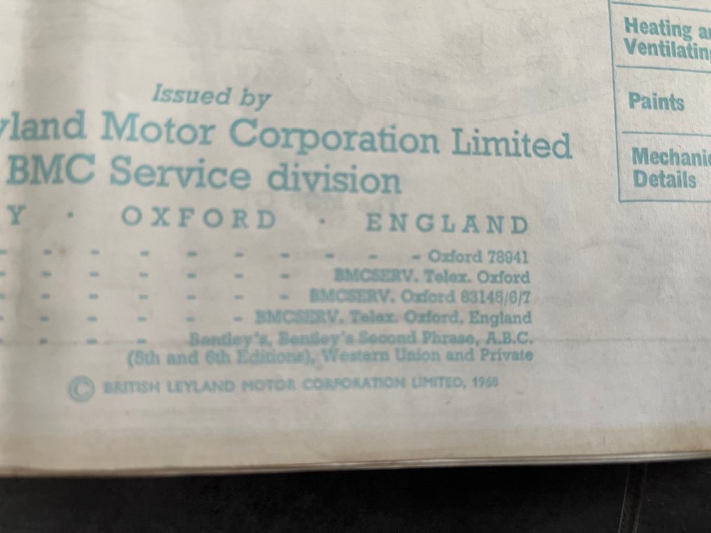 Elenco delle parti - MG - B BGT - 1968 #3.2