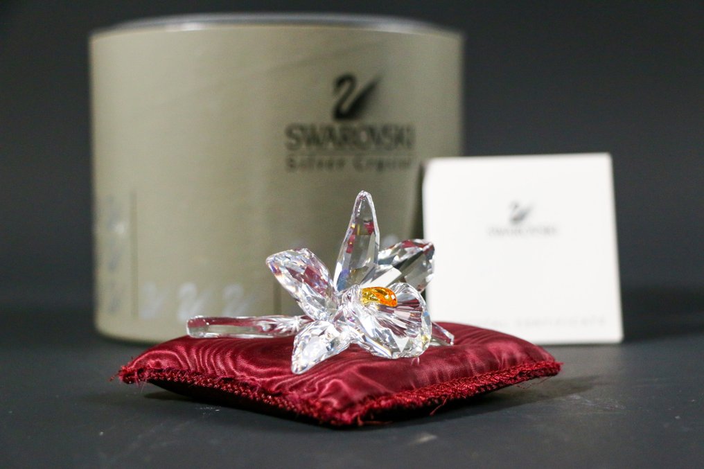 Statuetă - Swarovski -  Orchidee Geel (Boxed + Certificate) - Cristal #1.1