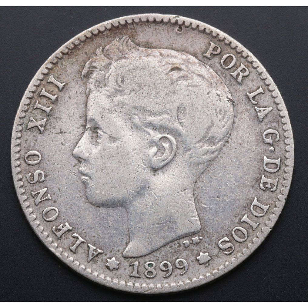 Spania. Alfonso XIII (1886-1931). 1 Peseta 1899*99  (Fără preț de rezervă) #1.1