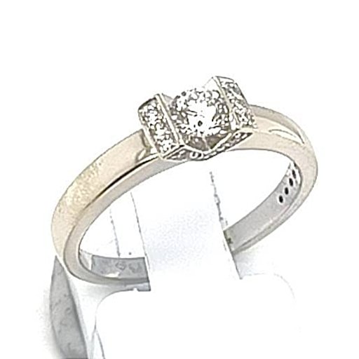 鸡尾酒戒指 - 18K包金 白金, 黄金 -  0.28ct. tw. 钻石 (天然)  - 钻石 - Solitaire 参与度 #2.1