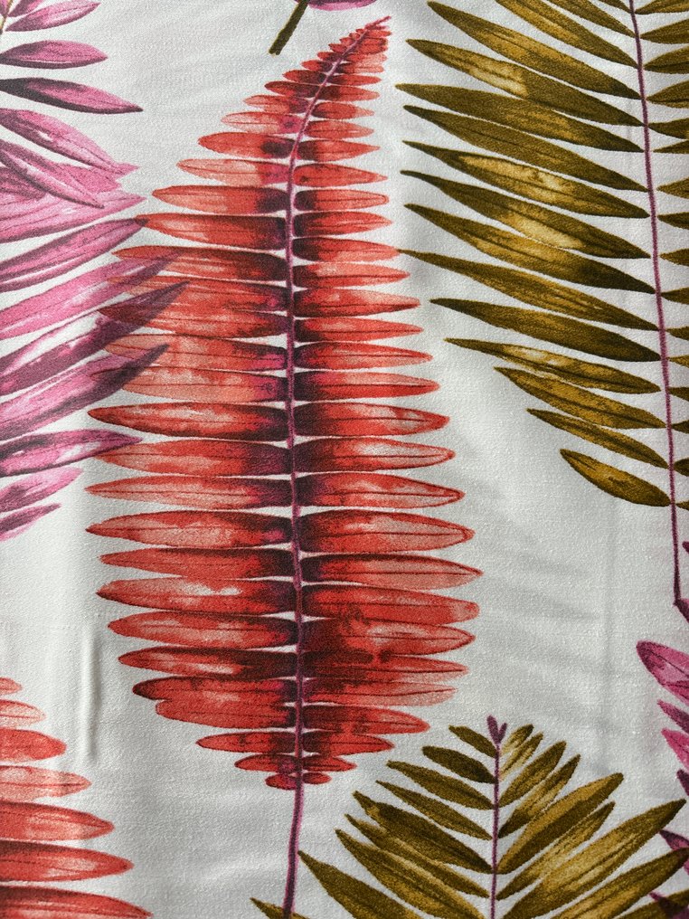 Tecido Raso Satin de Algodão com Estampa Digital, Design Exclusivo, Folhagem Tropical, Mostarda, - Tecido para estofos - 300 cm - 280 cm #2.1