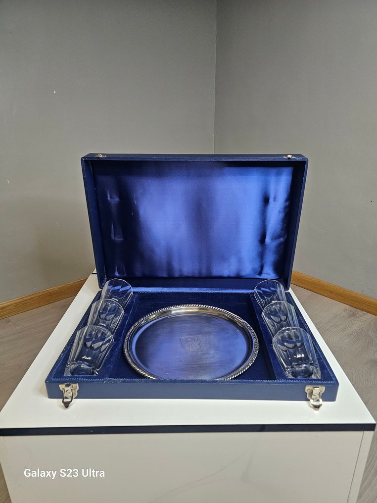 托盤 - .925 銀 - 附眼鏡的餐盤 #1.0