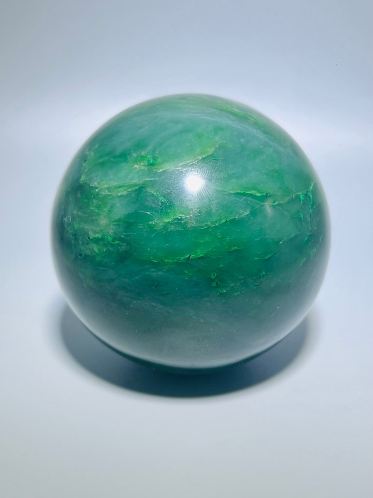 Intense Green Jade Nephrite - Sphere - AAA+ Quality - Ø 78mm Natural Stone - Meditation Stone - Decoration - Height: 78 mm - Width: 78 mm- 762 g - (1) #4.3