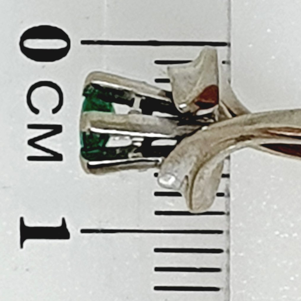 戒指 - 18 克拉 白金 -  0.48ct. tw. 祖母綠 #3.2