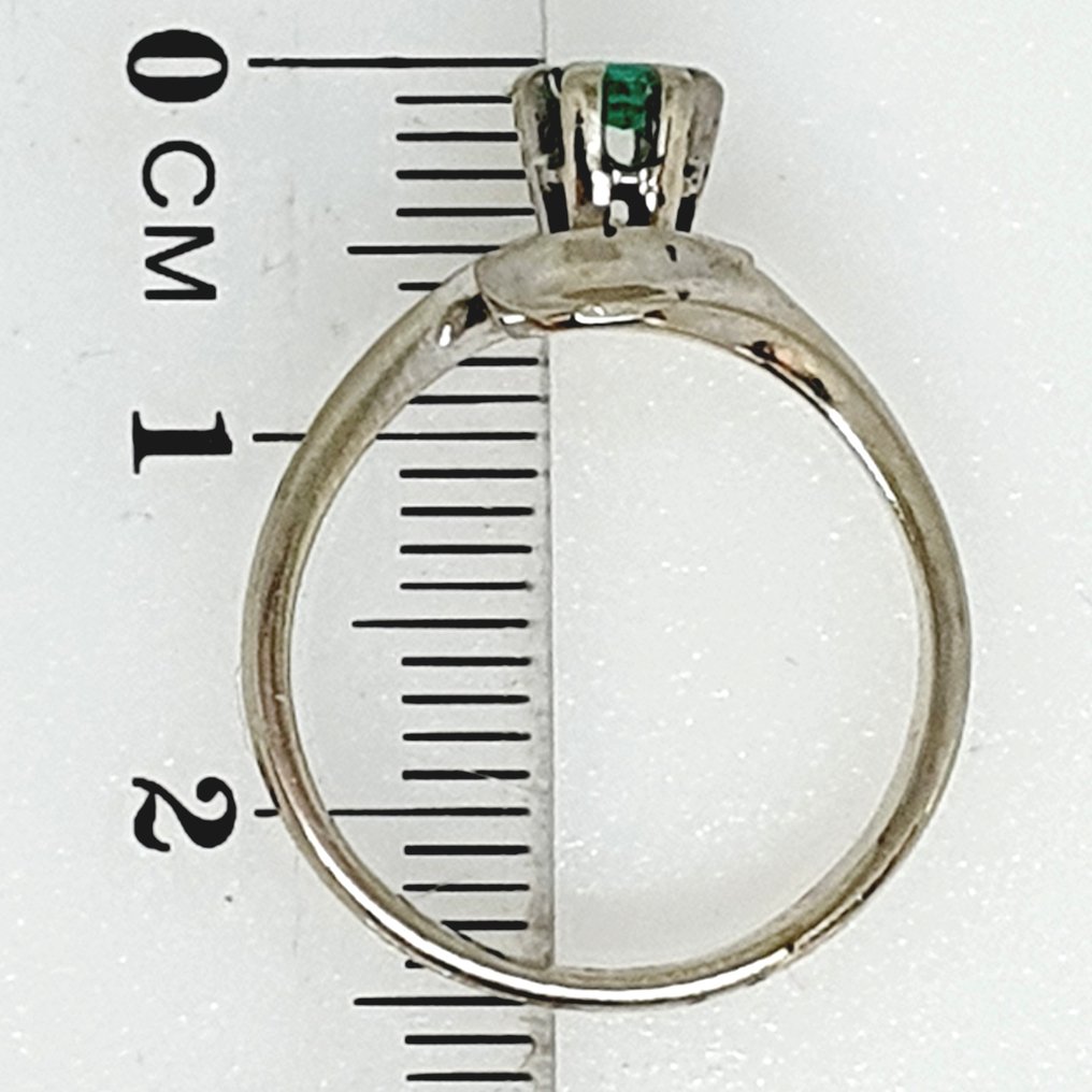 戒指 - 18 克拉 白金 -  0.48ct. tw. 祖母綠 #2.1