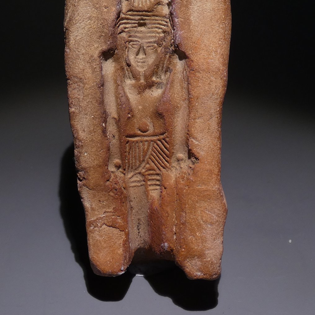 Altägyptisch Terracotta GROSSE Formenherstellung der Göttin Nefertem, Amulette. 9,5 cm D. Spätzeit, 664 - 332 v. Chr. #2.1