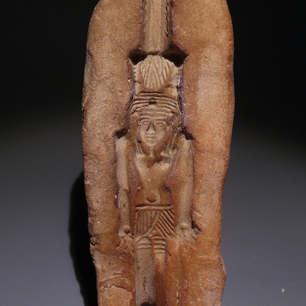 Altägyptisch Terracotta GROSSE Formenherstellung der Göttin Nefertem, Amulette. 9,5 cm D. Spätzeit, 664 - 332 v. Chr. #1.2