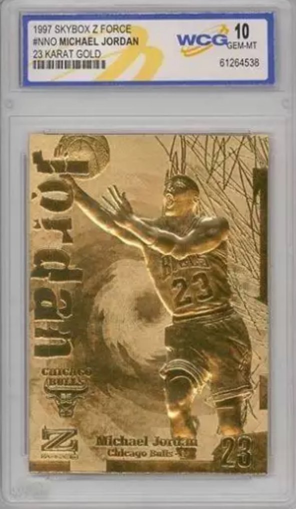 1997/98 Skybox Z-Force, 23KT Gold Michael Jordan - WCG 10 Graded card #1.0