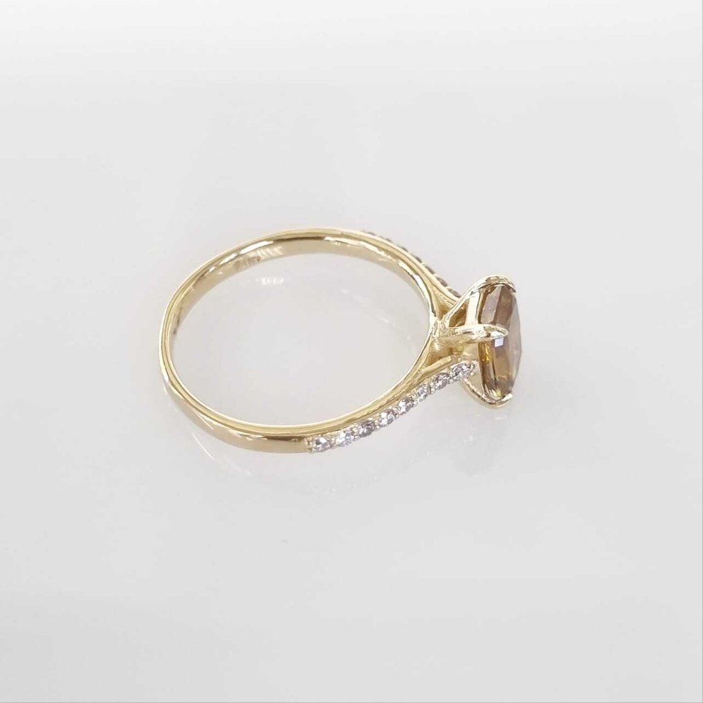 鸡尾酒戒指 - 14K包金 黄金 - 1.36ct. tw. 黄色 钻石 (天然色彩的) #1.0