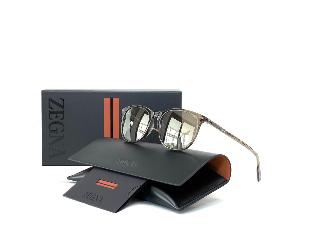 Zegna - EZ0203/S-51G, Cat.:*2, Skeleton, Classic Brown Transparent & Subtle mirrored Lenses *New - Solbriller #1.1