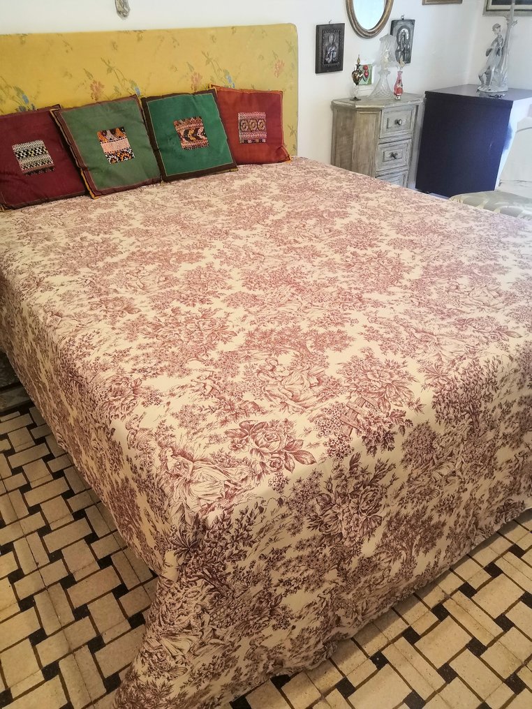 Bedspread  - 280 cm - 250 cm - Toile de jouy #1.1