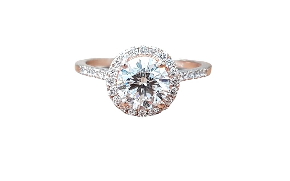 订婚戒指 - 14K包金 玫瑰金 - 1.37ct. tw. 钻石 (天然) - 钻石 #2.1