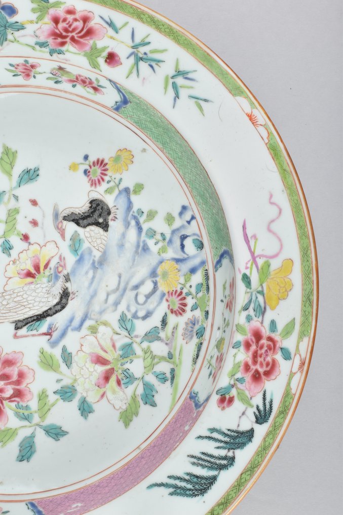  Bekken - En kinesisk Famille Rose-lader / vask dekorert med et par fasaner #3.2