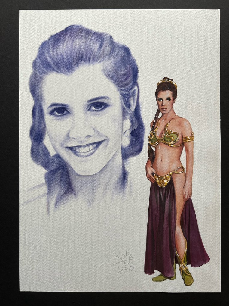 By K. Schäfer Senteur - 1 Original colour drawing - Star Wars - Princess Leia - Art - 2012 #1.2