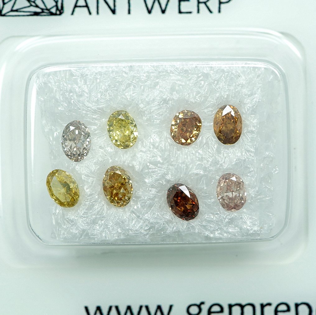 1 pcs Diamante (Colorato naturale) - 1.00 ct Miscela di colori - VS1, I1 - Gem Report Antwerp (GRA) #3.2