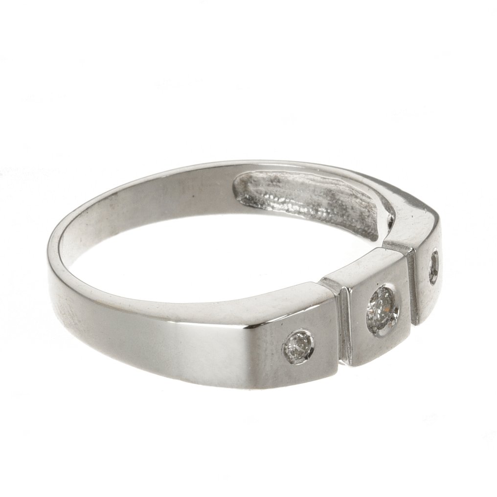 戒指 - 18K包金 白金 钻石 (天然)  #2.1