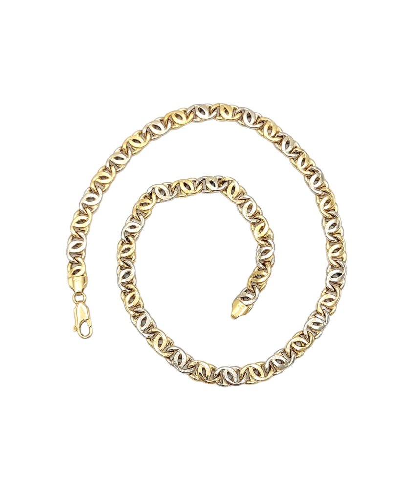 頸鏈 - 18 克拉 黃金, 白金 #1.0