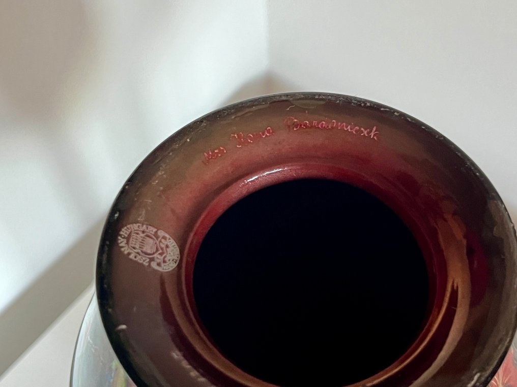 Zsolnay - 花瓶安裝燈 - 伊奥辛和牛血釉，多次烧制 - 瓷器 - 灯座 / 花瓶 #4.3