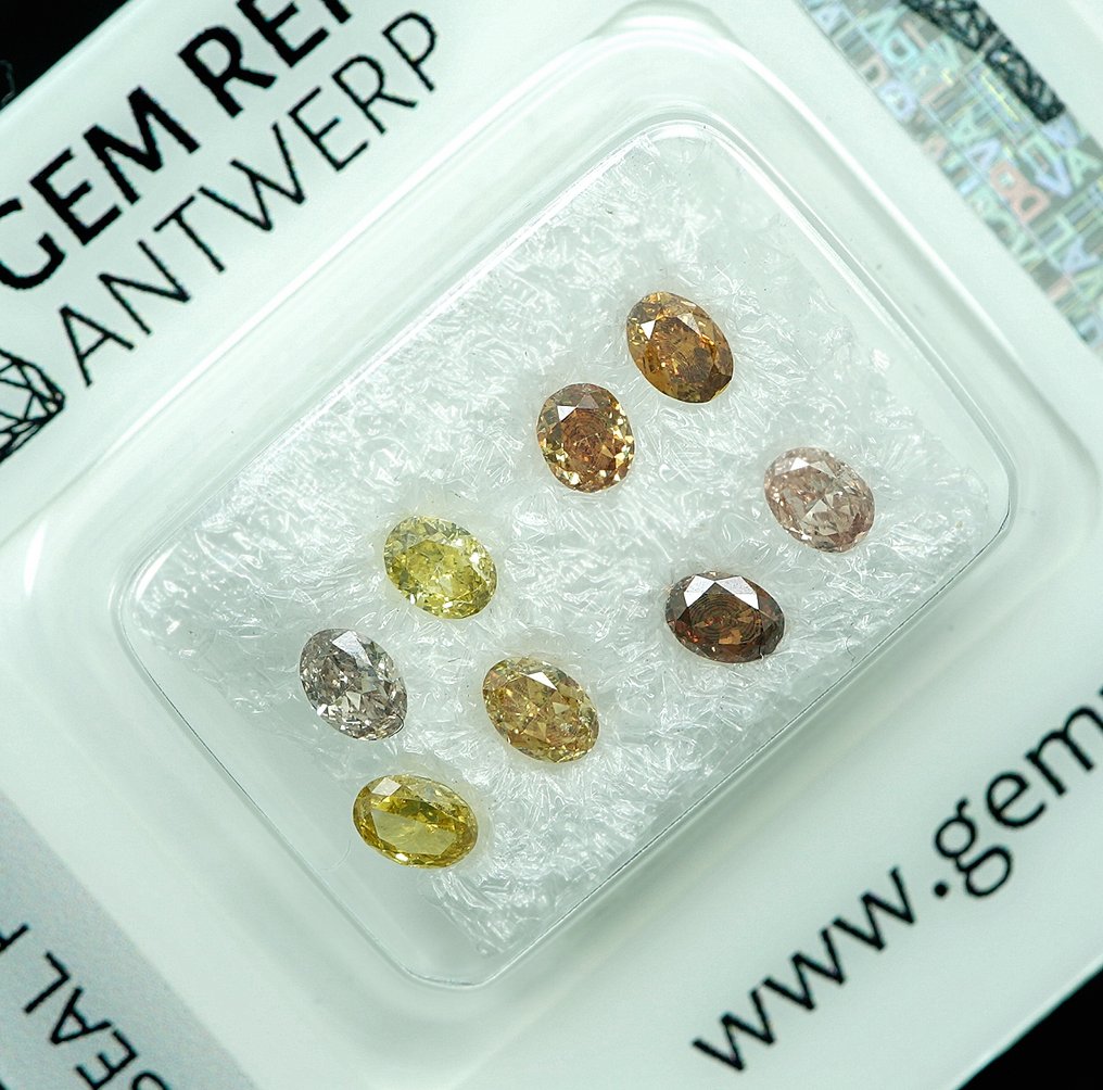 1 pcs Diamante (Colorato naturale) - 1.00 ct Miscela di colori - VS1, I1 - Gem Report Antwerp (GRA) #2.1