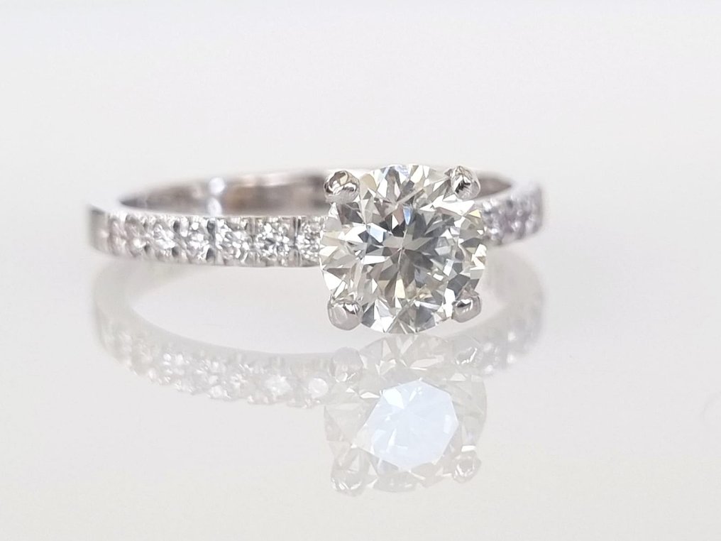 Δαχτυλίδι αρραβώνων - 14 καράτια Λευκός χρυσός -  1.23ct. tw. Διαμάντι (Φυσικό) #1.0