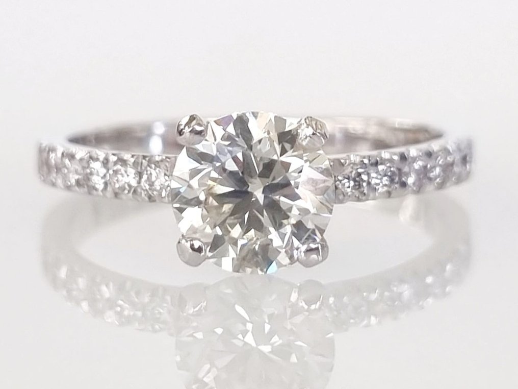 Δαχτυλίδι αρραβώνων - 14 καράτια Λευκός χρυσός -  1.23ct. tw. Διαμάντι (Φυσικό) #1.0