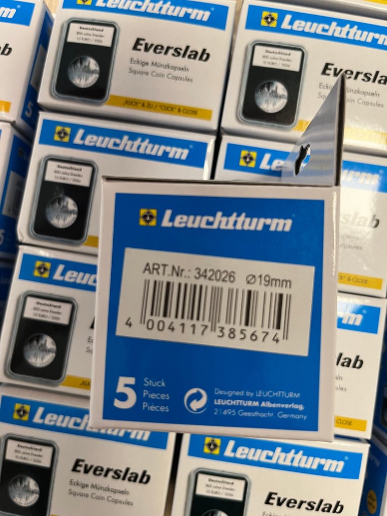 Kiegészítők. Leuchtturm - 200 muntcapsules EVERSLAB maat 19 - 24 - 39 - 41 mm (Nincs minimálár) #3.2