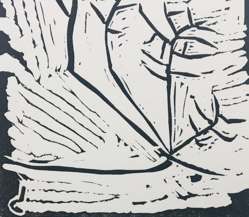 Christian Dotremont (1922-1979) - Sans-titre - Linogravure originale signée #4.3