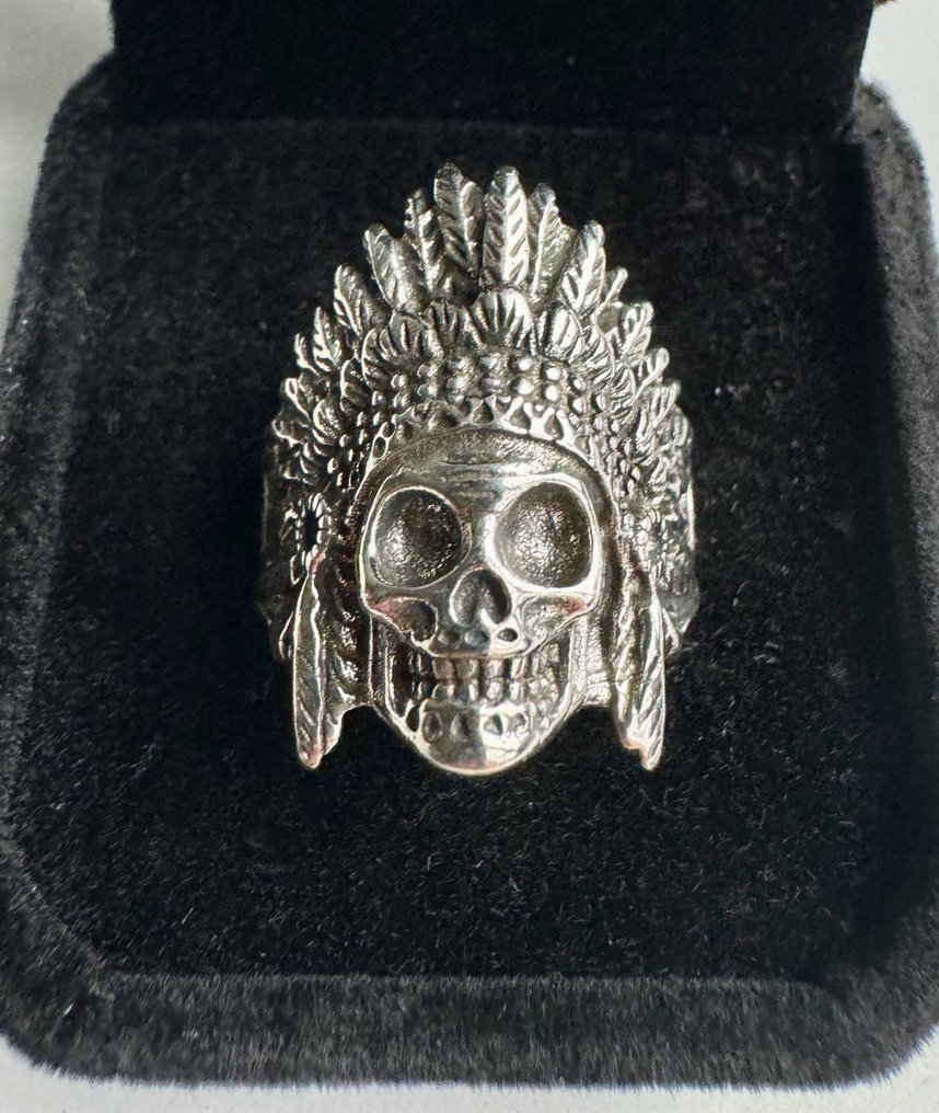 Δαχτυλίδι από ασήμι 925 με το σκελετό του Ινδικού Αρχηγού Memento Mori - Δαχτυλίδι #2.1