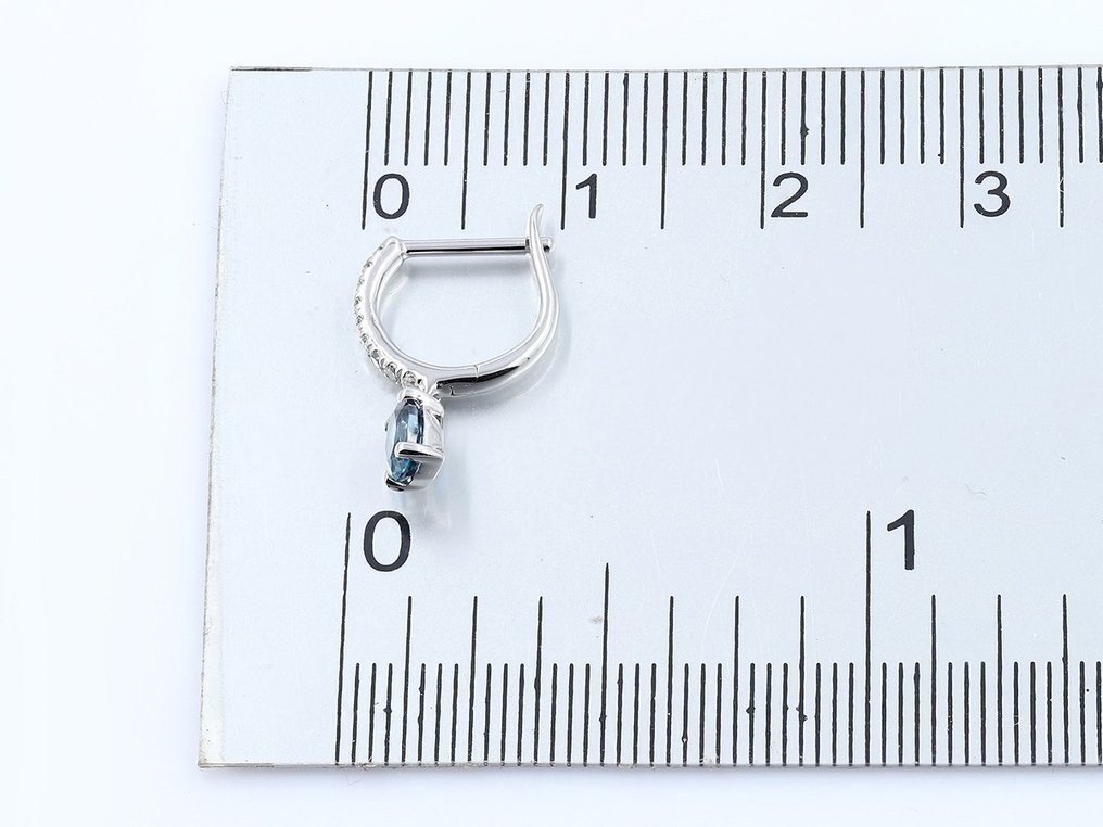 没有保留价 - 耳环 - 14K包金 白金 -  0.72ct. tw. 黄宝石 - 钻石 #4.3