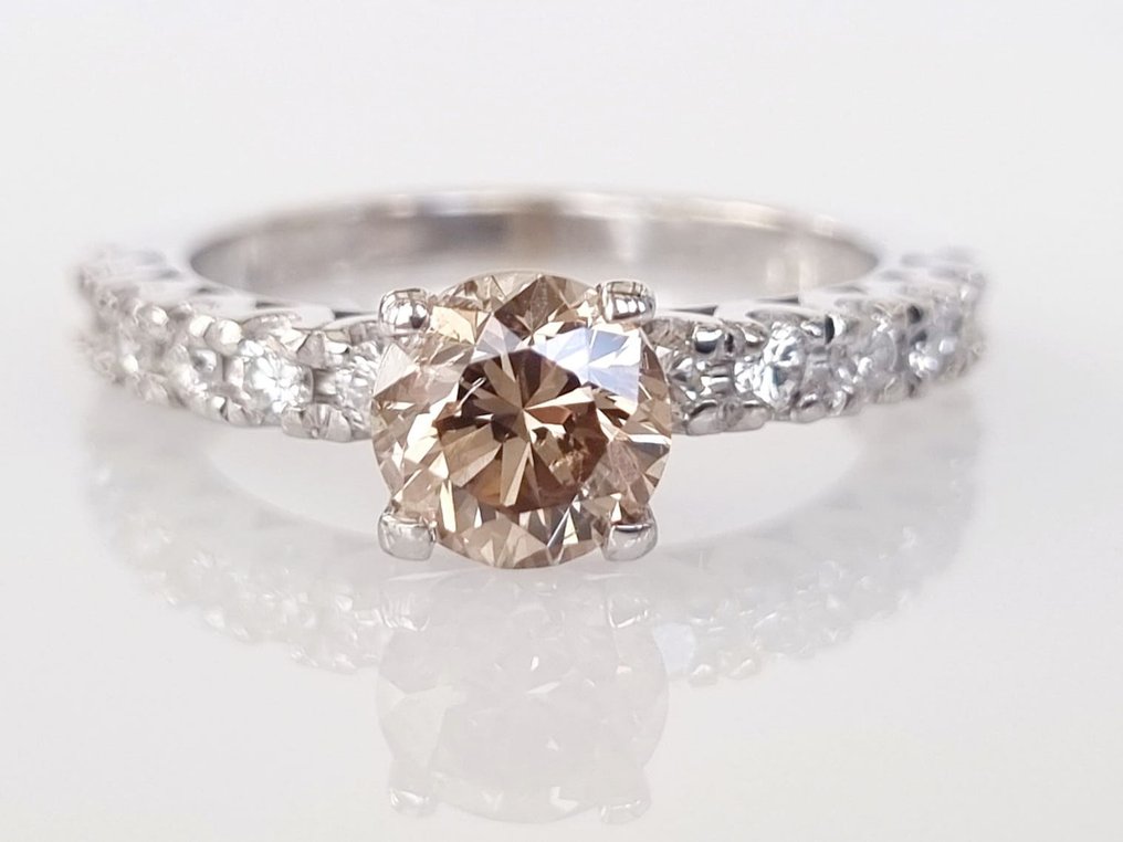 訂婚戒指 - 14 克拉 白金 - 1.38ct. tw. 鉆石 (天然) #1.0