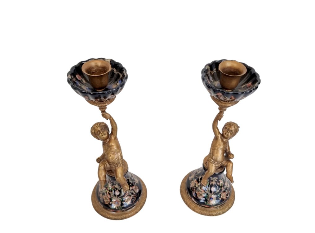 燭台 (2) - 青銅色, 瓷器 #1.0