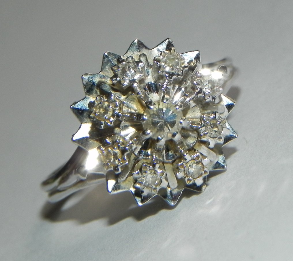 Δαχτυλίδι - 18 καράτια Λευκός χρυσός -  0.50ct. tw. - Διαμάντι #1.0