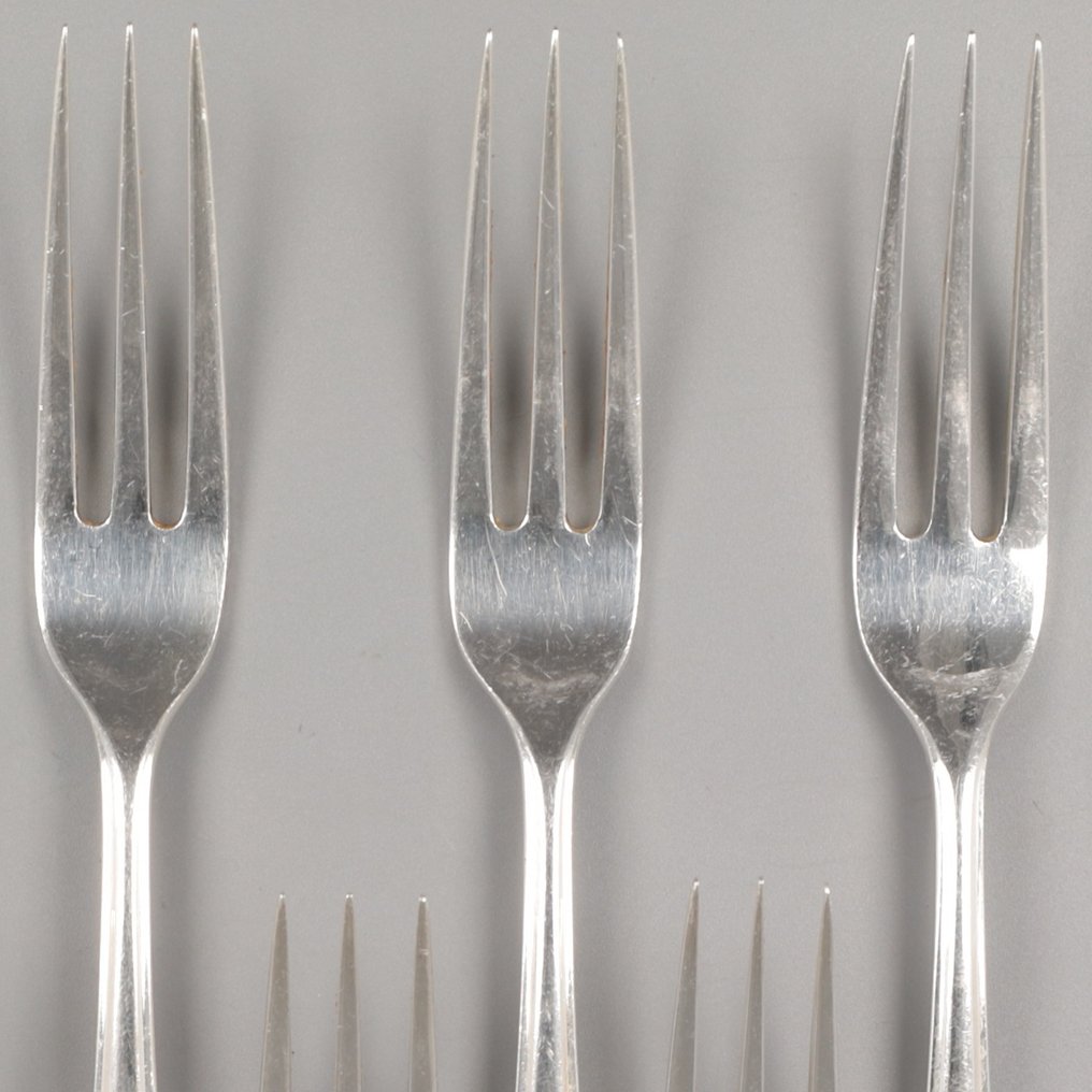 Gerritsen & Van Kempen - "Hollands Puntfilet" Dessertvork - Fork (6) - .833 silver #2.1