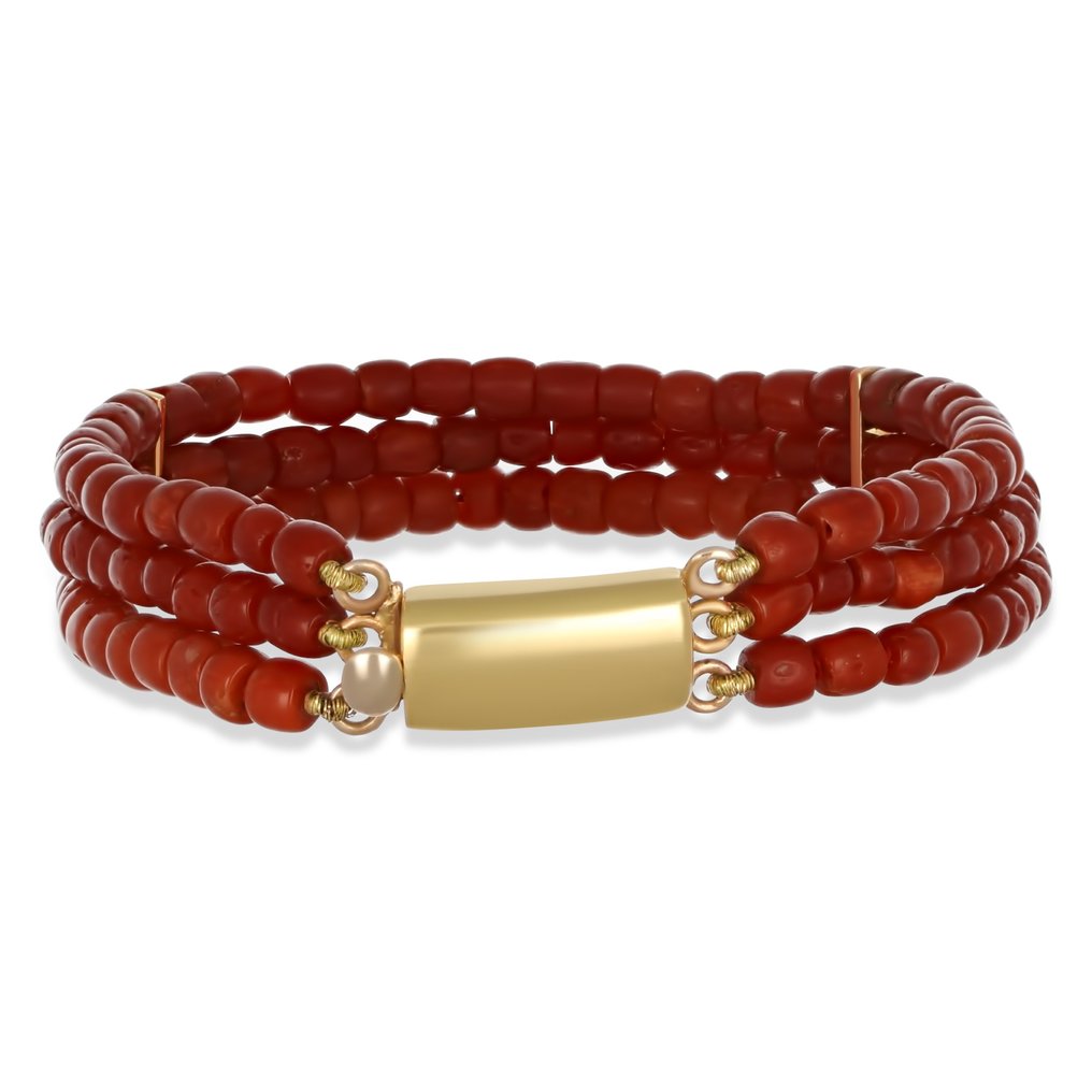 Bracelet - 18 kt. Yellow gold Coral #3.2