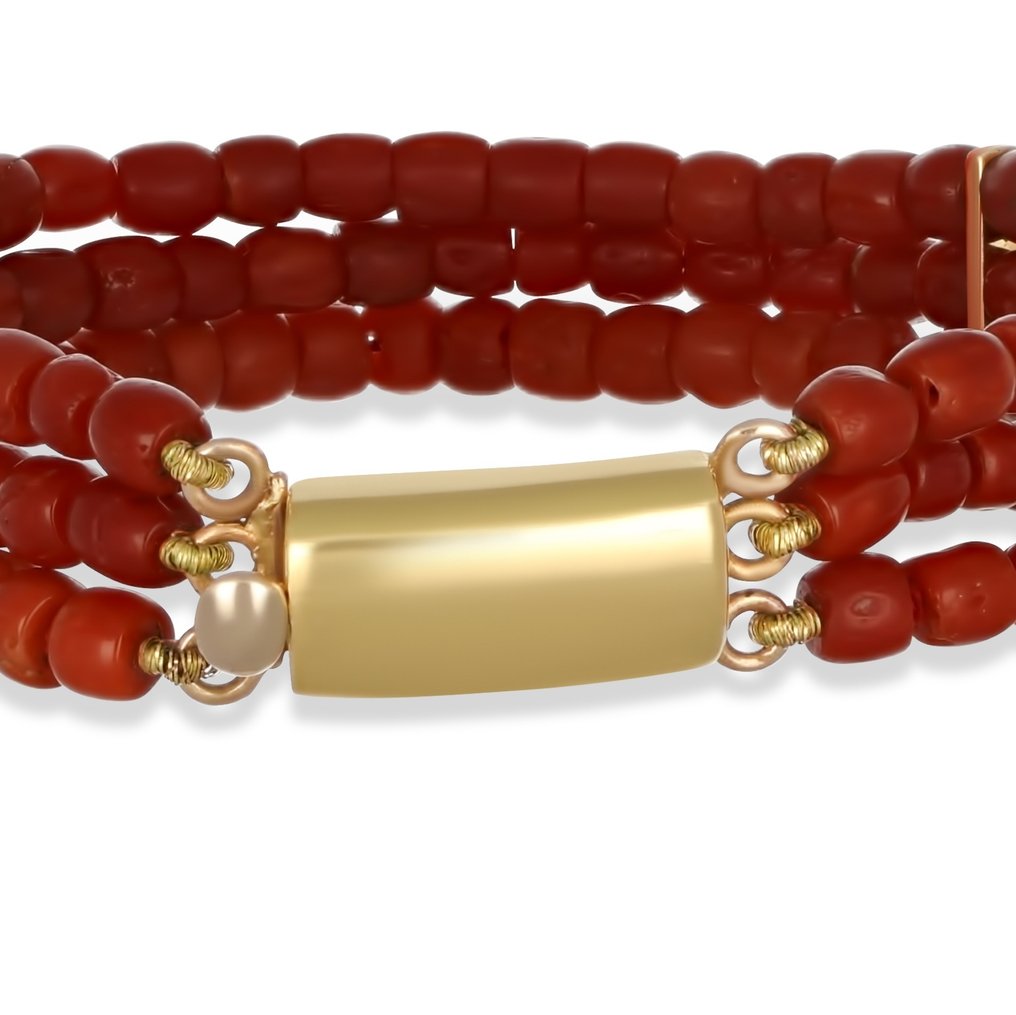Bracelet - 18 kt. Yellow gold Coral #2.1